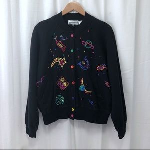 Vintage Westbound whimsical sequined cardigan M